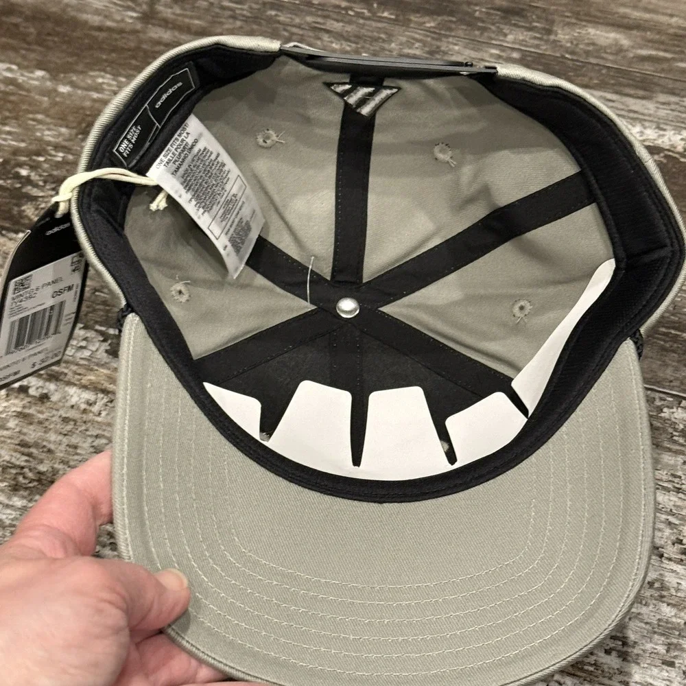 Adidas‎ Golf Cap Men's Beige Adjustable Strap Embroidered Logo One Size NWT